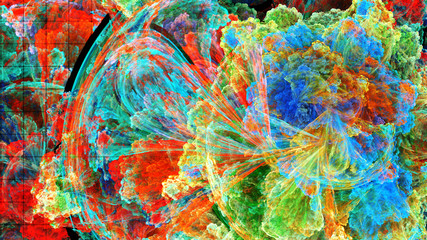 3D Abstract fractal background.