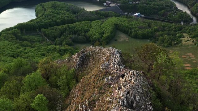 Aerial view of Sivec mountains in Ruzin locality in Slovakia