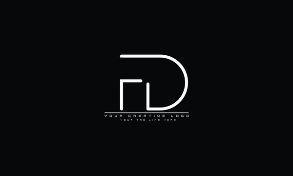 FD DF abstract vector logo monogram template
