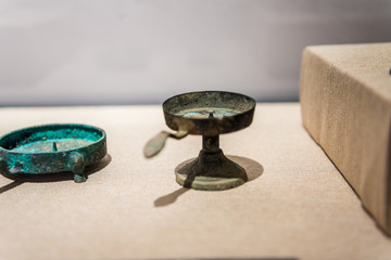 Ancient Chinese Candlestick holder in confucius temple in Nanjing City, Jiangsu Province, China, a...