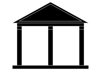 Icono negro de un templo griego.