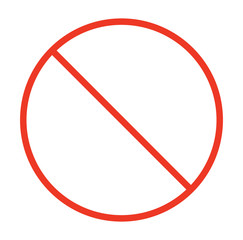 Forbidden icon design vector, red color, white background.