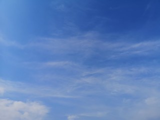 white clouds in the blue sky natural background beautiful nature space for write