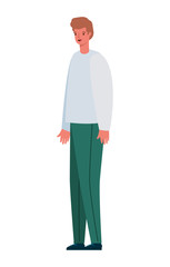 Isolated avatar man cartoon with blond hair vector design