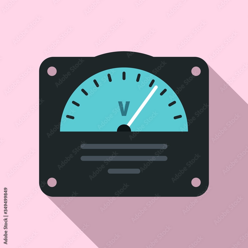 Poster voltmeter icon. flat illustration of voltmeter vector icon for web design