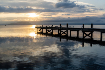Fototapeta na wymiar Sunset- Lake Rotorua