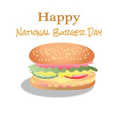 National Burger Day Sign and Illustration