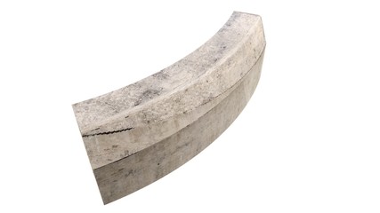 Rounded concrete curb with a radius of 1 m Illustration in 3D 4