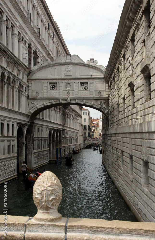 Wall mural the bridge of sighs in venice. marble facades.