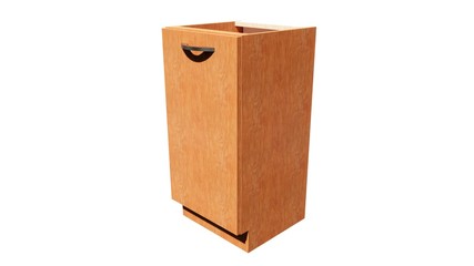 Single undercounter brown kitchen cabinet Illustration in 3D - 9