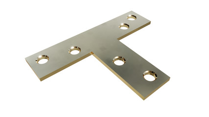 T-bracket perforated plate 70x50x16 Illustration in 3D - 4