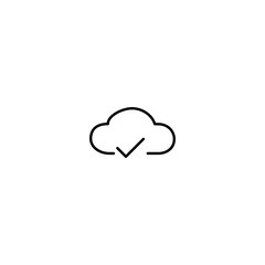 Approved cloud computing icon. Cloud with check sign.