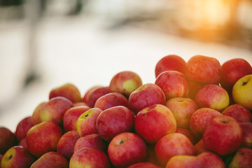 Fresh red Apples at Farmers' market