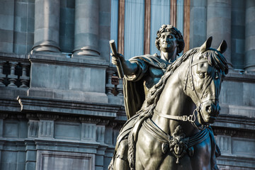 Equestrian sculpture of Charles IV of Spain located at Manuel Tolsa square in Mexico city downtown. This sculpture is better know as "El caballito"