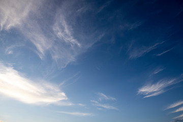 beautiful white Cumulus clouds on a blue. Background and texture of the sky