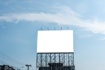 blank billboard on blue sky background