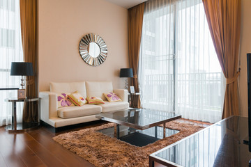 Modern living room in bright colors