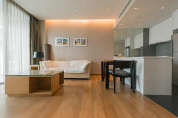 Modern living room in bright colors