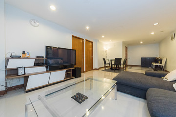 Modern living room in bright colors