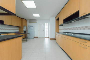 Modern kitchen interior with electric and microwave oven