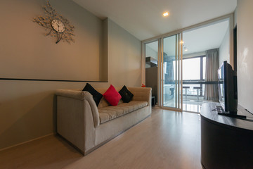 Modern living room in bright colors
