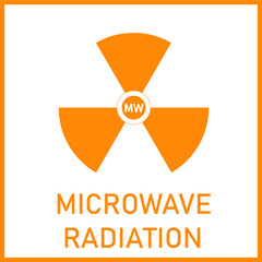 Obraz premium microwave radiation sign vector illustration
