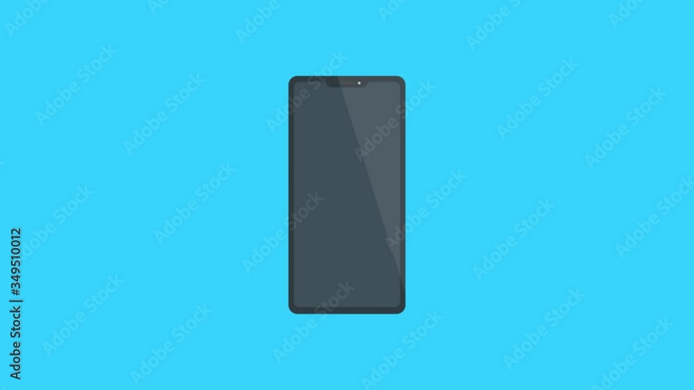 Poster Android glossy phone with notch display animation