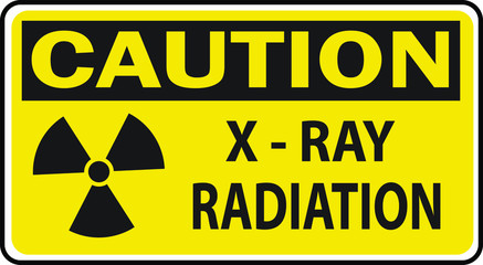 Obraz premium Caution X ray Radiation Yellow sign vector