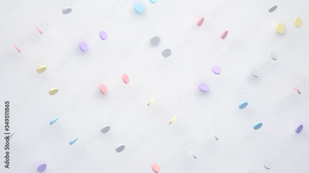 Poster abstract 3d render, background design of colorful circles, seamless looped 4k animation