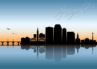 Fototapeta premium Springfield skyline - Illinois, United States of America, USA - vector illustration 
