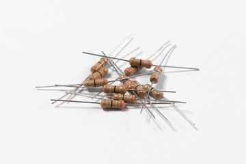 Resistor diode component isolated on white background