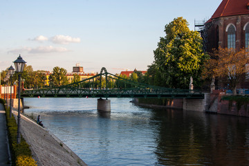 river, city, bridge, water, architecture, europe, building, cityscape, sky, travel, view, old, town, panorama, night, landmark, france, urban, landscape, canal, blue, tower, house,wroclaw,poland