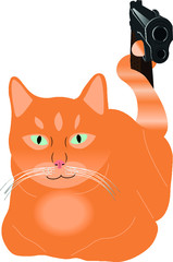 cat with a gun