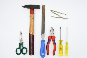 attrezzi fai da te martello cacciavite scatola attrezzi 