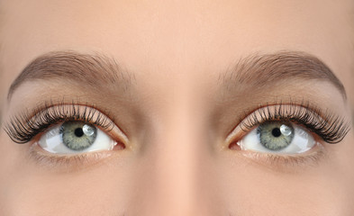 Obraz premium Beautiful woman with perfect eyebrows, closeup view