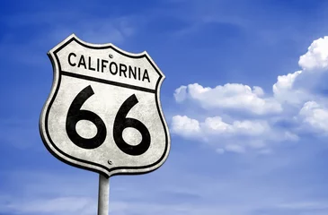 Fototapete Route 66 Legendary California Route 66 roadsign  © gguy