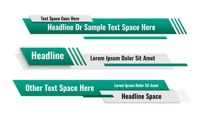 abstract geometric lower third banners set design