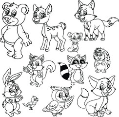 Happy Animals Coloring Book for Children
