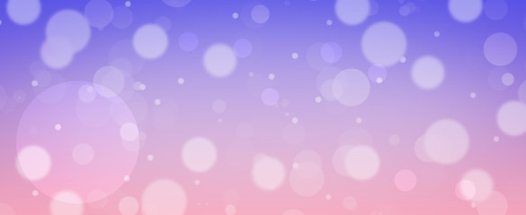 Glowing purple and pink bokeh background.  Spring concept. Blurred bokeh circles.  Website banner.  Celebration.