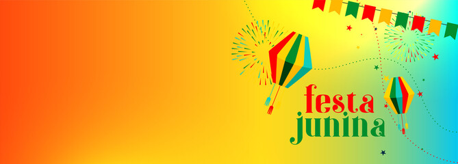 colorful festa junina celebration decorative banner design
