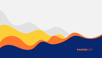 stylish wave background in yellow and blue colors