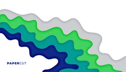 papercut style background with wavy fluid curve shapes