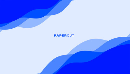 abstract blue papercut style background for presentation purpose