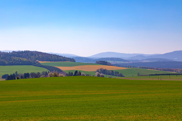 Obraz premium Wiew of transmitter Hohen Bogen ( Germany). Coutryside landscape in summer season.