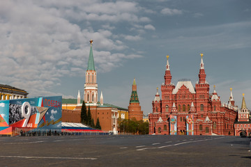 Moscow Kremlin and at St. Basil Cathedral on Red Square in Moscow in Russia