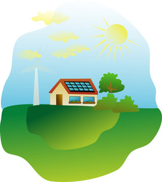 Image of house with solar panels
