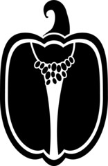 Bell pepper cut half vegetable vector icon
