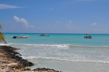 Yachts near the Caribbean island