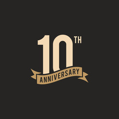 10th Years Anniversary Celebration Icon Vector Logo Design Template