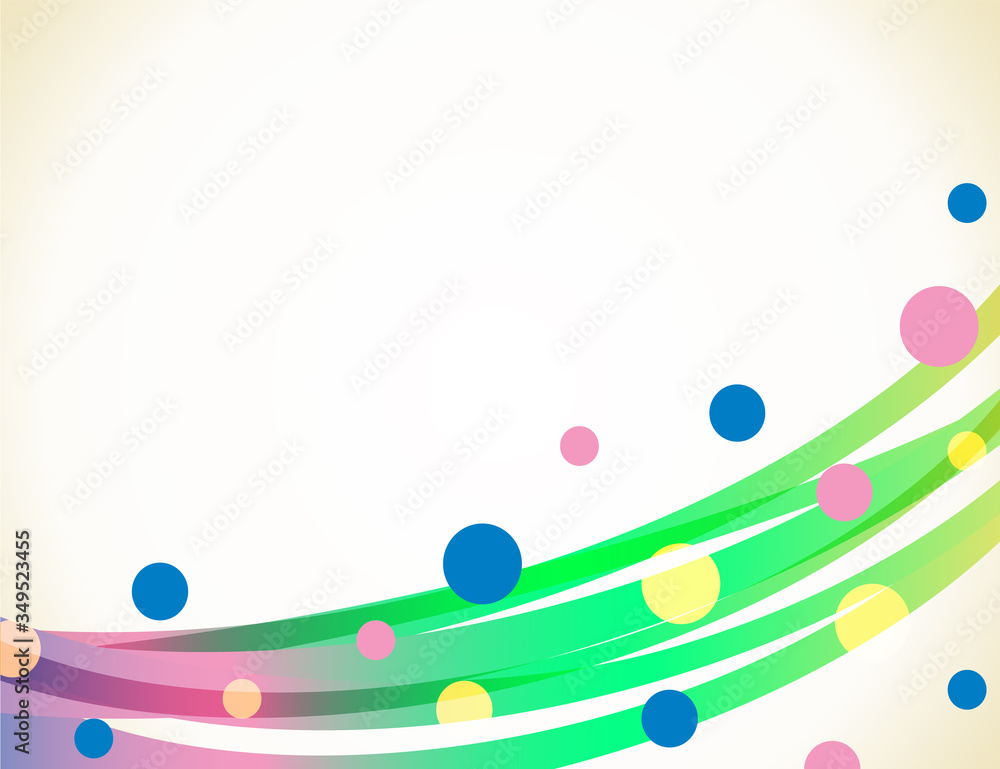 Fototapete wavy lines and dots background. abstract design element for poster or banner. jpeg illustration